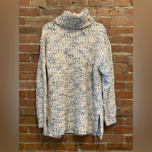 Lou Gray x LOFT Oversized Multicolor Turtleneck Sweater Tunic